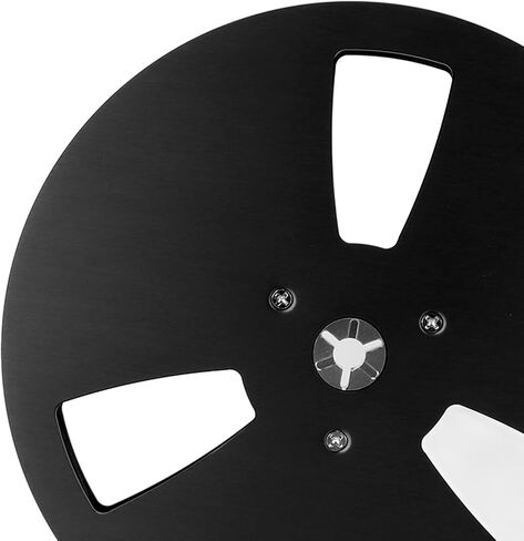 Reel to Reel Take Up Reel, 1/4 7 Inch 3 Hole Aluminum Alloy Empty Reel, Tape Takeup Reel Machine Part for TEAC Reel to Reel Tape (Black) in Saudi Arabia