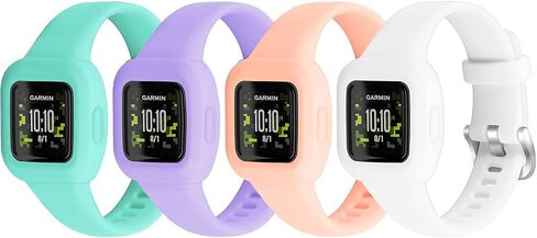 Vanet 4 عبوات متوافقة مع أحزمة Garmin Vivofit Jr 3 للأطفال، أربطة رياضية من السيليكون الناعم قابلة للتنفس قابلة للتعديل بديلة للفتيات والأولاد in Kuwait