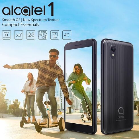 Alcatel 1 (32GB) 5.0" Full View Display - Removable Battery - Dual SIM GSM Unlocked US & Global 4G LTE International Version - Al Aqua in Kuwait