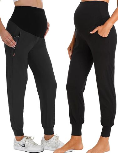 سراويل الركض للحوامل من V VOCNI ناعمة وبنطال للركض Quik-Dry للحوامل (قطعتان، صغير) in Kuwait