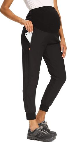 سراويل الركض للحوامل من V VOCNI ناعمة وبنطال للركض Quik-Dry للحوامل (قطعتان، صغير) in Kuwait