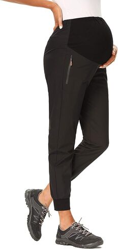 سراويل الركض للحوامل من V VOCNI ناعمة وبنطال للركض Quik-Dry للحوامل (قطعتان، صغير) in Kuwait