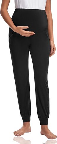 سراويل الركض للحوامل من V VOCNI ناعمة وبنطال للركض Quik-Dry للحوامل (قطعتان، صغير) in Kuwait