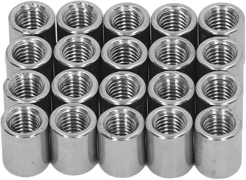 Pack of 20 M8 x 1.25-Pitch 15mm Length Round Coupling Nut 304 Stainless Steel Female Fully Threaded in Saudi Arabia