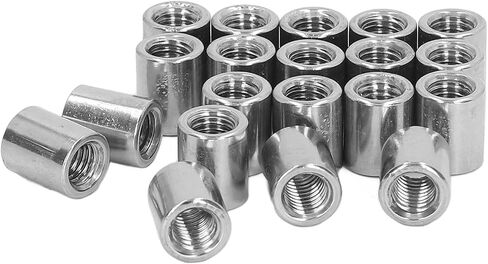 Pack of 20 M8 x 1.25-Pitch 15mm Length Round Coupling Nut 304 Stainless Steel Female Fully Threaded in Saudi Arabia