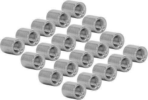 Pack of 20 M8 x 1.25-Pitch 15mm Length Round Coupling Nut 304 Stainless Steel Female Fully Threaded in Saudi Arabia