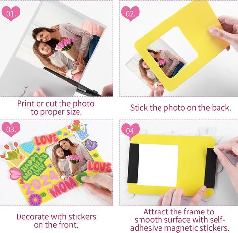 Aodaer 382 Pieces Mother's Day Picture Frame Craft Kit Mother's Day Picture Frames Foam Heart Stickers Self-Adhesive Stickers DIY Mother's Day Crafts for Home Classroom Bulletin Board Decorations in Saudi Arabia