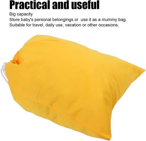 Agatige Wet Clothes Bag, Waterproof Drawstring Design Yellow Wet Dry Bag for Diapers Mummy Storage in Saudi Arabia