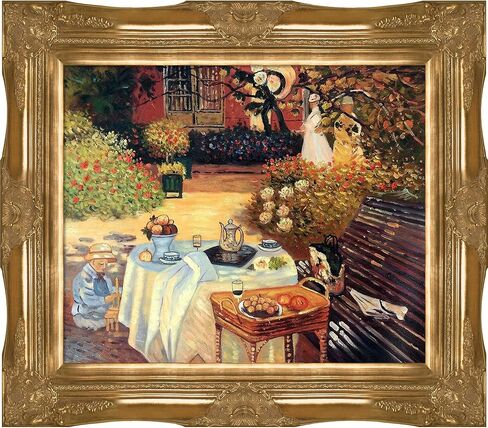 overstockArt La Pastiche The Luncheon by Claude Monet with Gold Victorian Frame Oil Painting Wall Art, 32" x 28" in Saudi Arabia