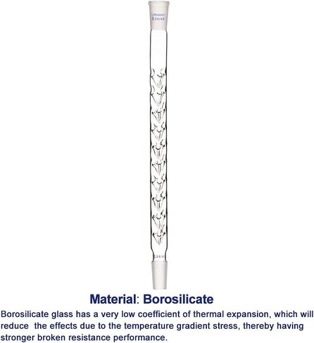 Labasics عمود Vigreux، 24/40 مفاصل عمود زجاج البورسليكات الجزئي عمود تقطير Vigreux مع مسافات بادئة وطول 200 مم للمختبر in Kuwait