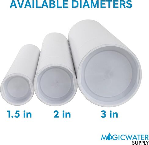 MagicWater Supply Mailing Tube - 2 in x 15 in - White - 1 Pack - for Shipping and Storage of Posters, Arts, Crafts, and Documents in Saudi Arabia