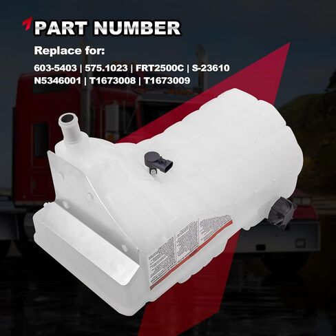 603-5403 Engine Pressurized Coolant Radiator Reservoir Surge Tank Compatible with Kenworth T600 T660 T800 W900 Peterbilt 377 385 388 382 384 386 389 365 367 348 Replace for N5346001, 575.1023, S-23610 in Saudi Arabia