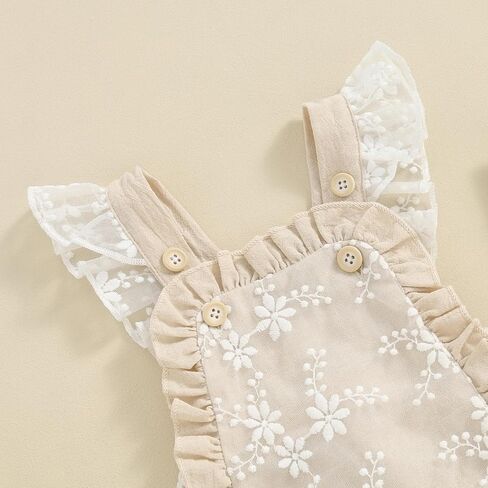 Lucikamy Infant Baby Girl Romper Newborn Summer Clothes Ruffle Sleeveless Bubble Jumpsuit Cute Backless Bodysuits Outfits in Saudi Arabia
