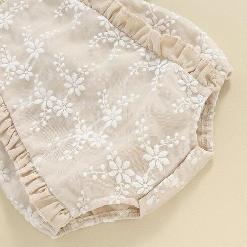Lucikamy Infant Baby Girl Romper Newborn Summer Clothes Ruffle Sleeveless Bubble Jumpsuit Cute Backless Bodysuits Outfits in Saudi Arabia