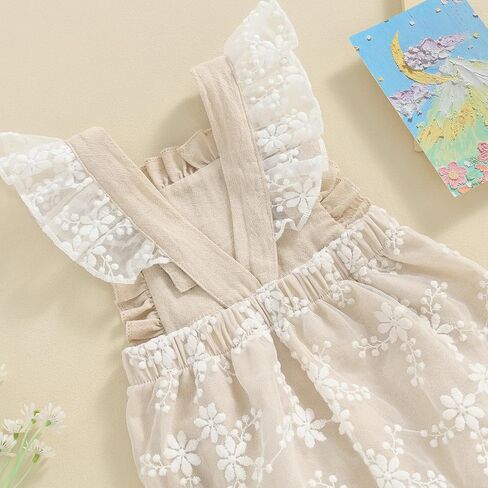 Lucikamy Infant Baby Girl Romper Newborn Summer Clothes Ruffle Sleeveless Bubble Jumpsuit Cute Backless Bodysuits Outfits in Saudi Arabia