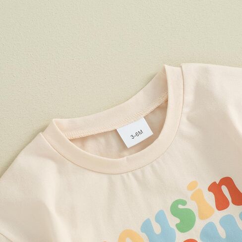Hnyenmcko Newborn Baby Girl Boy Summer Clothes Short Sleeve Letter Print Bubble Romper Oversized T-Shirt Bodysuit Top Outfit in Kuwait
