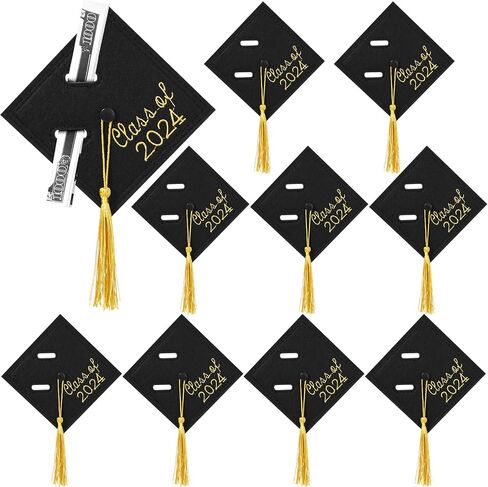 Bulyoou 10 Pcs 2024 Graduation Money Holder, Graduation Gift Class of 2024 Cash Felt Money Wallet Graduation Party Money Card Holder Senior Money Gift DIY Money Clip Birthday Present in Saudi Arabia