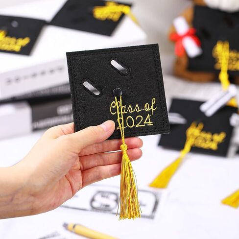 Bulyoou 10 Pcs 2024 Graduation Money Holder, Graduation Gift Class of 2024 Cash Felt Money Wallet Graduation Party Money Card Holder Senior Money Gift DIY Money Clip Birthday Present in Saudi Arabia