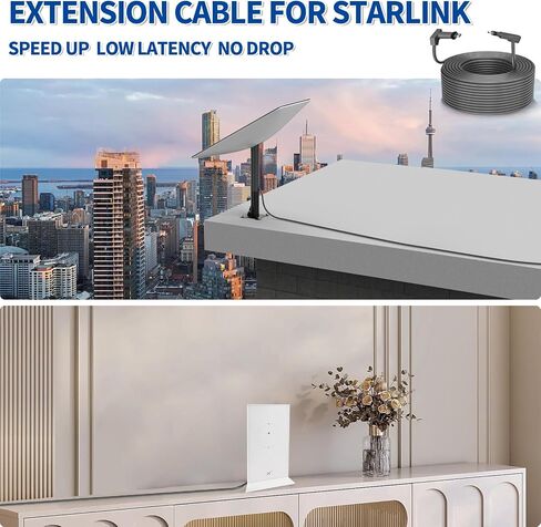GODPEE 150Ft Replacement Cable for Starlink V2 [Standard Actuated ] Rectangular Satellite Dish Antenna - Heat Resistant Extension Cable Accessories for Starlink in Saudi Arabia