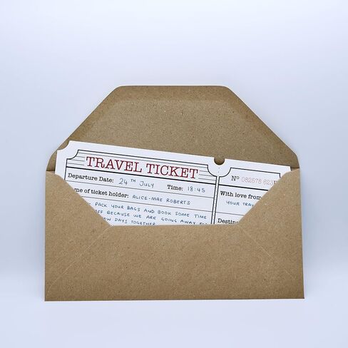 White (with Gold Shimmer) DIY Travel Ticket Vacation Holiday Surprise Card bundle, Scratch and Reveal your Surprise Destination (Do it yourself). Perfect for valentines, birthdays and anniversary’s! in Saudi Arabia