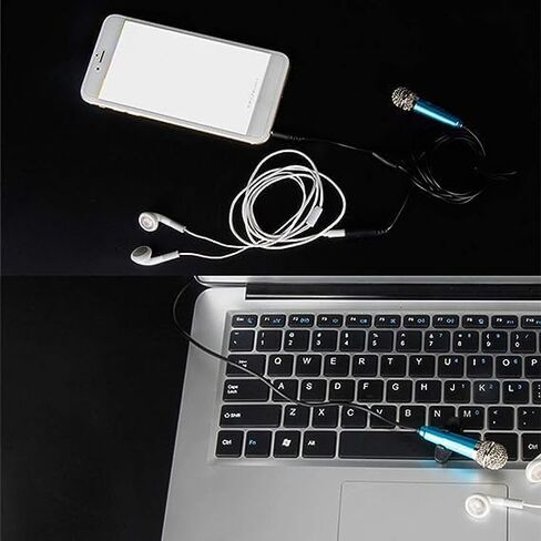 Jowxsx Silver Mini Singing Mic Equipment 3.5mm Mini Condenser Microphone Phone Karaoke Mic with Stand Singing Mini Handheld Microphone for Mobile Phone Laptop Notebook Handheld Wireless Microphones in Saudi Arabia
