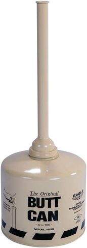 Eagle, Outdoor Ashtray, Original Butt Can, Galvanized Steel with Steel Tube, 5 Gallon, Beige, 1200BEIGE in Saudi Arabia