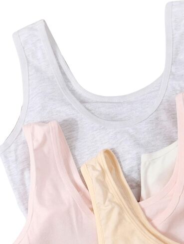WDIRARA Girl's 4 Pieces Wireless Bralette Bra Underwear Scoop Neck Crop Cami Top in Saudi Arabia
