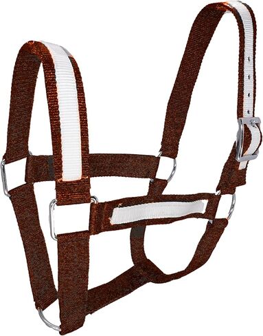 RESISTANCE Premium Nylon Draft Halter with Overlay - Adjustable Horse Halter for Draft Size - Multiple Colors (Navy Blue, Black, Brown, Purple) - SS Hardware in Kuwait