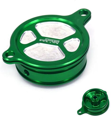 JFG RACING Motorcycle Billet Oil Filter Cover Cap Trim CNC Aluminum Compatible To KX450F 2006-2015 KLX450R 2008-2015 KX 450F KLX 450R 06-15 08-15 Dirt Bike Green in Saudi Arabia