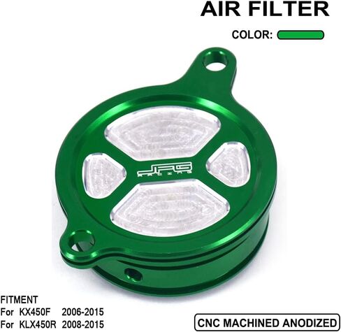 JFG RACING Motorcycle Billet Oil Filter Cover Cap Trim CNC Aluminum Compatible To KX450F 2006-2015 KLX450R 2008-2015 KX 450F KLX 450R 06-15 08-15 Dirt Bike Green in Saudi Arabia