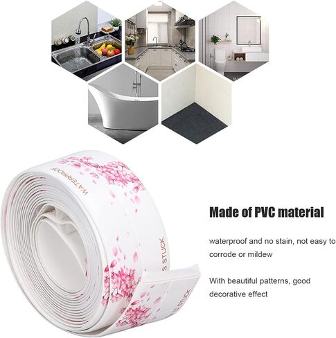 Fafeicy 2Pcs 3.2 Meter Waterproof Tape, PVC Self Adhesive Sealing Caulking Strip, 3.5cm Width, for Kitchen Bathroom Sink, Adhesive Tape in Saudi Arabia