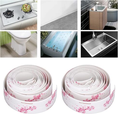 Fafeicy 2Pcs 3.2 Meter Waterproof Tape, PVC Self Adhesive Sealing Caulking Strip, 3.5cm Width, for Kitchen Bathroom Sink, Adhesive Tape in Saudi Arabia