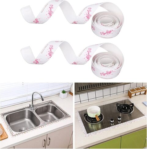 Fafeicy 2Pcs 3.2 Meter Waterproof Tape, PVC Self Adhesive Sealing Caulking Strip, 3.5cm Width, for Kitchen Bathroom Sink, Adhesive Tape in Saudi Arabia