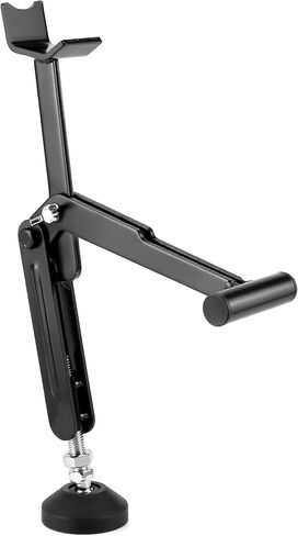 QWORK Foldable Motorcycle Wheel Lift Stand – 22-38 cm Adjustable Height, Universal Sport Bike Rear & Front Lift Stand with Retractable Compression Rod, High-Quality Aluminum & Iron, Black Spray-Finish in Saudi Arabia