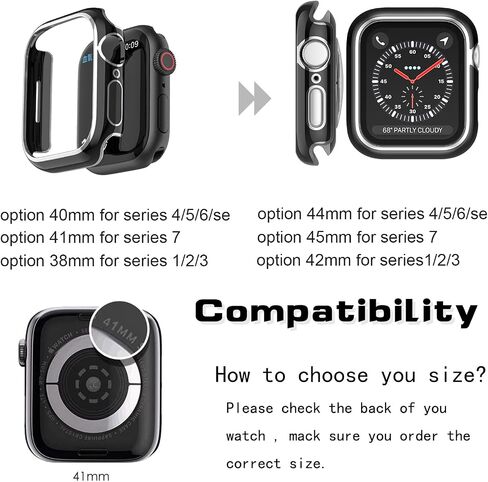 ابن عم ذكر لحافظة واقي شاشة ساعة Apple SE Series 7 45 مم، غطاء وجه واقٍ لساعة Apple، واقي شاشة من الزجاج المقسى ممتص للصدمات رفيع للغاية 45 مم in Kuwait