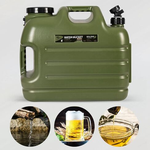 DESERT & FOX Water Container with Spigot 2.6/4.8/6.6Gal PE Water Storage Carrier Portable Green Bucket for Camping Hiking Picnic BBQ(Green 2.6Gal) in Saudi Arabia