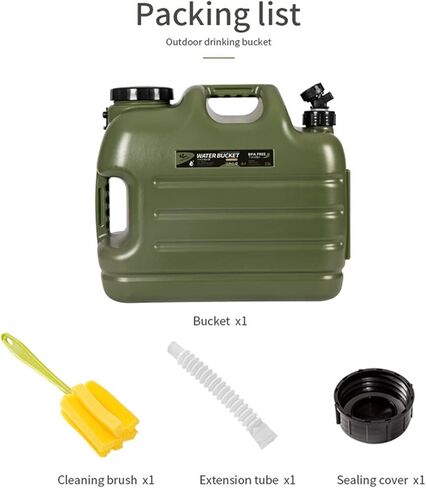 DESERT & FOX Water Container with Spigot 2.6/4.8/6.6Gal PE Water Storage Carrier Portable Green Bucket for Camping Hiking Picnic BBQ(Green 2.6Gal) in Saudi Arabia