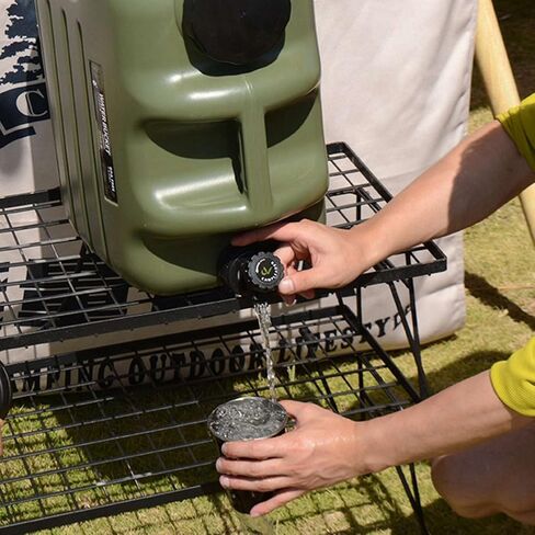 DESERT & FOX Water Container with Spigot 2.6/4.8/6.6Gal PE Water Storage Carrier Portable Green Bucket for Camping Hiking Picnic BBQ(Green 2.6Gal) in Saudi Arabia