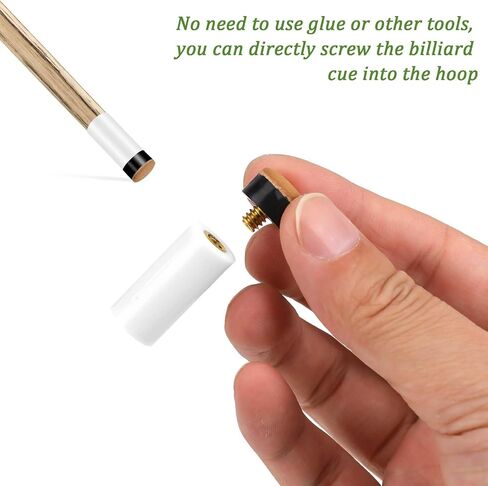 10 Sets Billiard Cues Tips Replacement with White Pool Cue Stick Ferrules Replacement Pool Stick Tips Screw On Pool Cue Stick Tips 12mm in Saudi Arabia