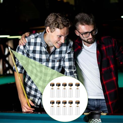 10 Sets Billiard Cues Tips Replacement with White Pool Cue Stick Ferrules Replacement Pool Stick Tips Screw On Pool Cue Stick Tips 12mm in Saudi Arabia