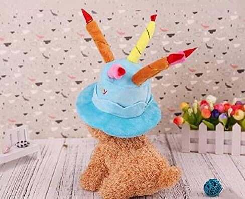 Easyinsmile® Cute Adorable Dog Cat Birthday Cake Hat Pet Cap Pet hat with 5 Color Candles Design Party Custom Accessory (One Size fits Most) (Pink) in Saudi Arabia