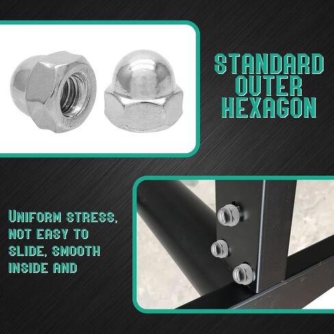 Piutouyar Acorn Cap Nuts Hex Nut 1/4-20, 304 Stainless Steel 18-8 Hex Dome Cap Nut (20Pcs) in Saudi Arabia