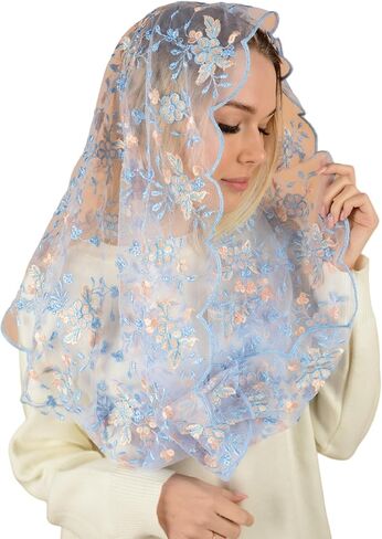 Catholic Mantilla Mass Infinity Veil Church Lace Veil Spanish Chapel Church Veil for Women Head Covering Veil Infinity in Kuwait