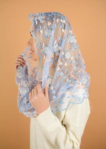 Catholic Mantilla Mass Infinity Veil Church Lace Veil Spanish Chapel Church Veil for Women Head Covering Veil Infinity in Kuwait