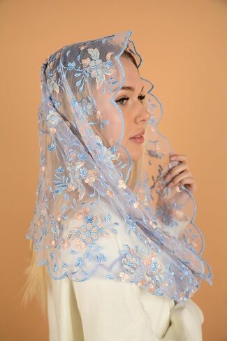 Catholic Mantilla Mass Infinity Veil Church Lace Veil Spanish Chapel Church Veil for Women Head Covering Veil Infinity in Kuwait