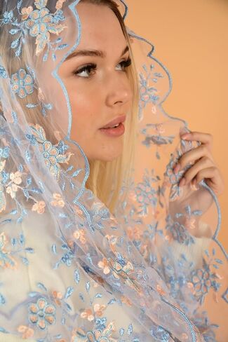 Catholic Mantilla Mass Infinity Veil Church Lace Veil Spanish Chapel Church Veil for Women Head Covering Veil Infinity in Kuwait