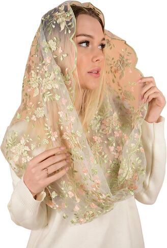 Catholic Mantilla Mass Infinity Veil Church Lace Veil Spanish Chapel Church Veil for Women Head Covering Veil Infinity in Saudi Arabia