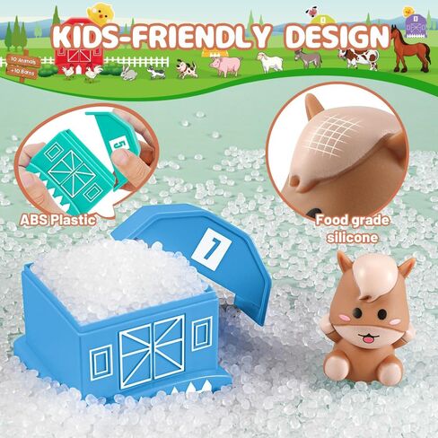 20 Pcs Farm Animals Toy for Toddlers 1 2 3 Year Old,Learning Toy with Finger Puppets & Barn,Montessori Toys Counting & Matching & Sorting Fine Motor Games,Present for Baby 12-18 Months in Kuwait