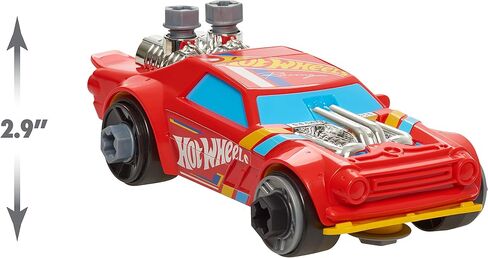 Hot Wheels Ready-to-Race Car Builder Set, Night Shifter Vehicle, 29 Pieces Toy Car Construction Set, Mechanic Role-Play, Kids Toys for Ages 3 Up by Just Play in Saudi Arabia