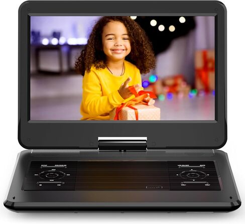 16.9" Portable DVD Player with 14.1" Large HD Screen, 4-6 Hours Rechargeable Battery, Car DVD Player,Regions Free,Dual Speakers, Support CD/DVD/SD Card/USB,[Not Support Blu-Ray]… in Kuwait